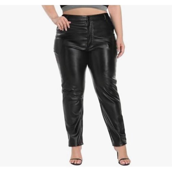 Faux Leather Plus Size Pants - Picture 1 of 6